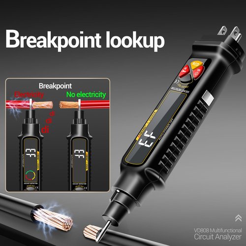 Non Contact Voltage Tester Outlet Receptacle Detector Dual Range AC 2-440V,50Hz-60Hz Live/Neutral Wire Tester with LCD Display,Breakpoint Finder,Light Fuse Checker,Circuit Polarity Wall Plug Tool