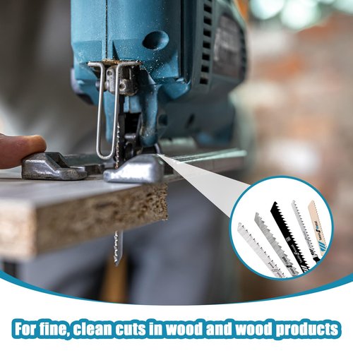 20 Pieces T-Shank Jig Saw Blades for Wood, Multi-Purpose T Shank HCS/Hss Steel Jigsaw Blades Set for Cutting Wood Plastic Metal