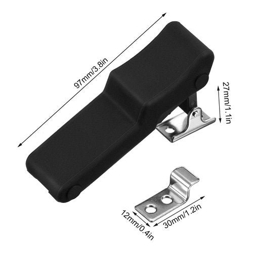 Mudder 2 Pcs Flexible Rubber Draw Latch, Front Storage Rack Rubber Latch for Cooler, Boat Compartment Cargo Box with Stainless Steel Keeper and Bracket