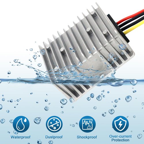 2Pcs DC 24V to 12V 10A 120W Step Down Converter Regulator Waterproof Buck Converter Power Supply Reducer Regulator Voltage Module
