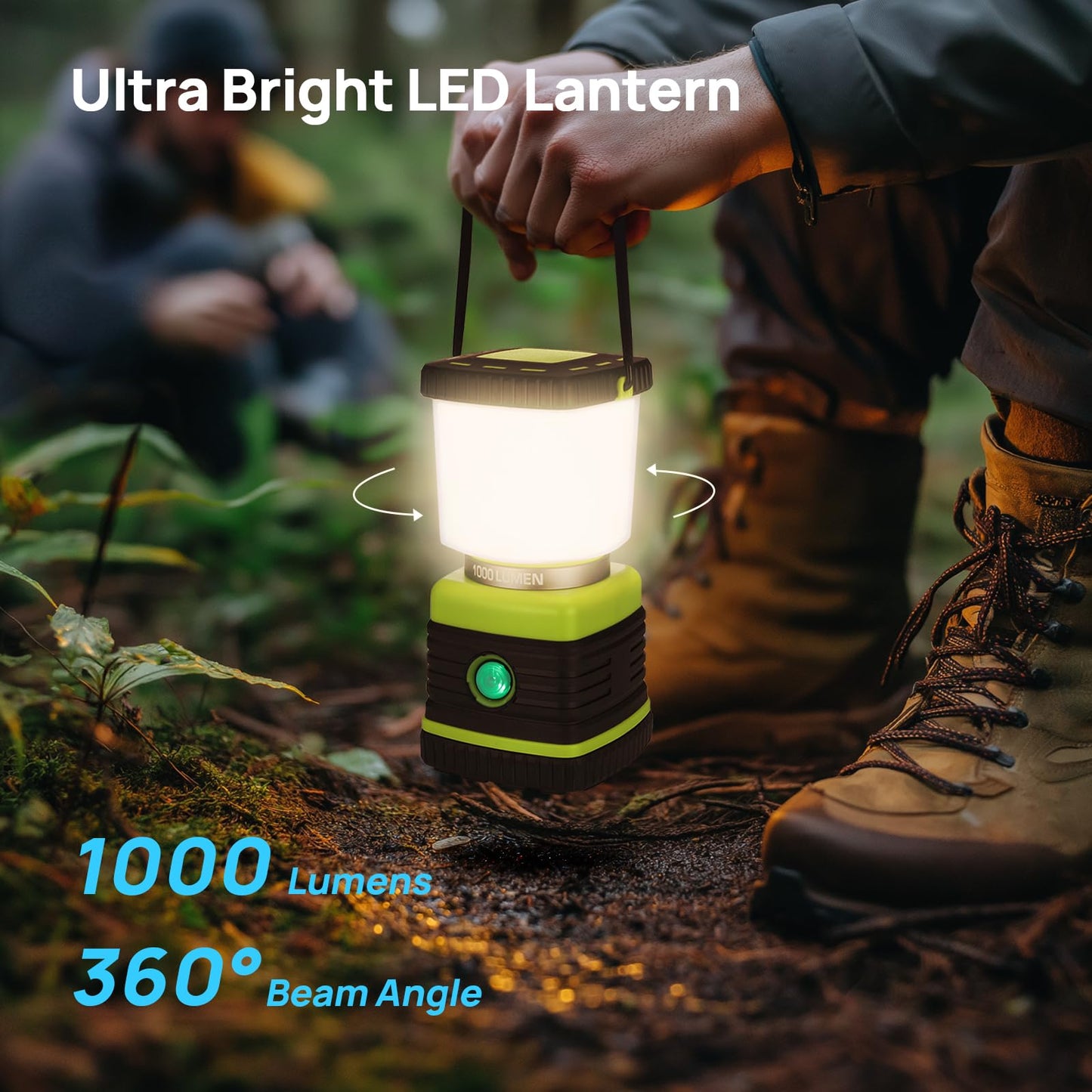 LED Camping Lantern Rechargeable, Consciot Camping Lights, 1000LM, 4 Light Modes, 4400mAh Power Bank, IPX4 Waterproof Tent Lights, Dimmable Flashlight for Emergency, Power Outages, USB Cable Included