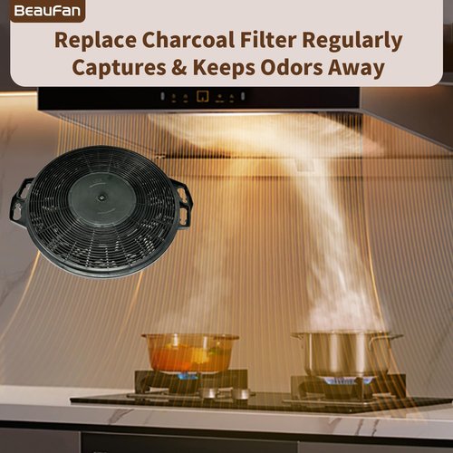 Beaufan 4 Pack CACF006 Charcoal Filters Replacement for CIARRA Range Hood Models CAS75918B, CAB75918B, CAS75918A, CAS75905, CAB75905, Comes in a Set with 4 Pack, Can be Replaced Twice