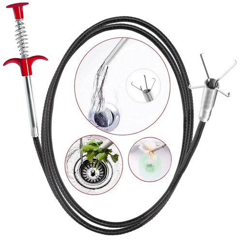 SHUOGUO Drain Snake,76 inch Flexible Grabber Claw Pick Up Reacher Tool,Drain Clog Remover - Gutter Cleaning Tools for Home Sink, Bathroom Tub,Drain, Toilet, Tight Spaces