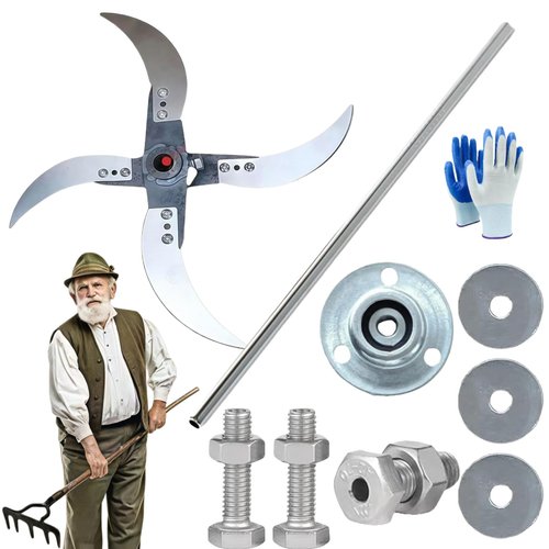 Cohbskj Household Farming Grass Shredder Knife Blades, 2025 Upgraded Vegetable Shredder Set, Adjustable Diameter With 12 Mounting Holes, Improved Chopping Efficiency For Grass And Vegetables (1Set)