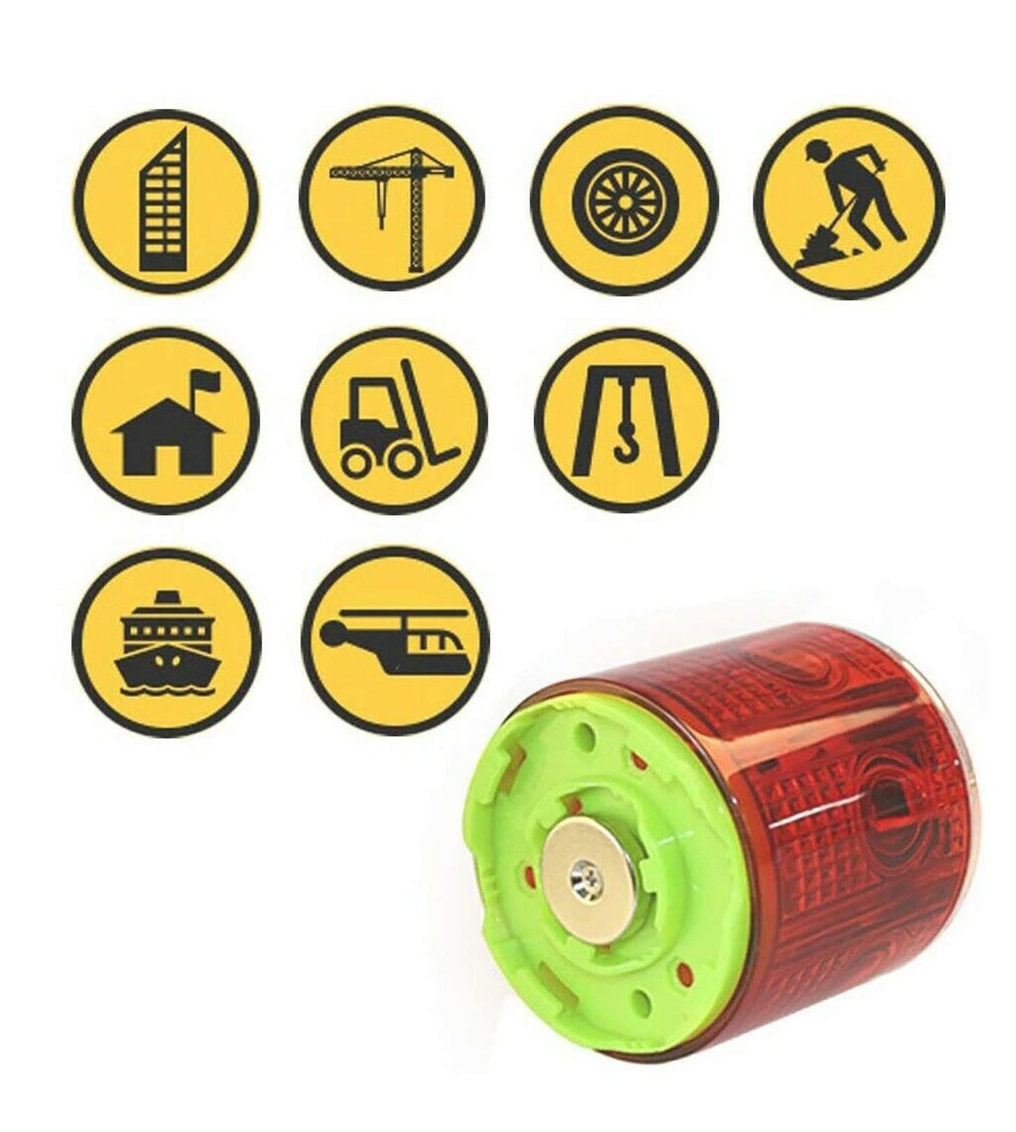 Solar Strobe Warning Light, with Strong Magnetic Base High Bright LED Flashing 360° Wireless Control Automatically Turn On Waterproof IP65 for Construction, Traffic, Factory, Safety Sign (White)