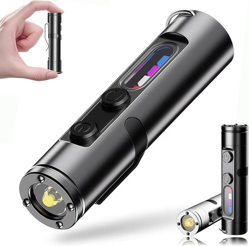 DIKWQAS Taclite Mini – The Ultimate Everyday Micro Tool | Taclight Ultimate Survival Flashlight | 500 Lumens Rechargeable EDC Flashlight | Waterproof Pocket Keychain Flashlights with Hat Clip