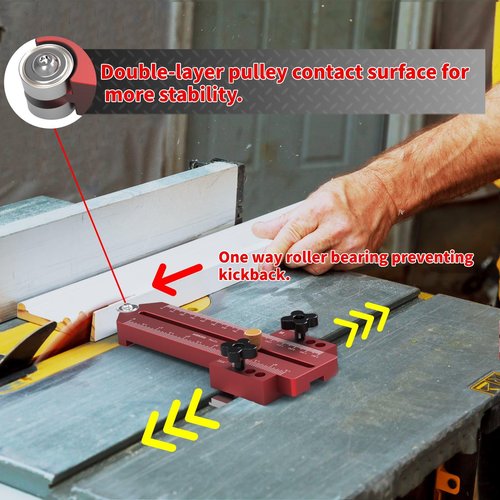 AORRZER Thin Rip Jig Table Saw Jig Guide, Making Repetitive Narrow Strip Cuts, Fit for 3/4" x 3/8" T/U Slots, Woodworking Tools Thin Rip Guide for Table Saw Band Saw Router Table