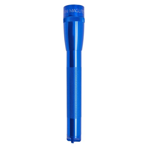 MagLite Mini LED Flashlight - Ultra Bright 127 Lumens, Adjustable Beam, Water-Resistant IPX4, Shock Resistant, 2 Power Modes, includes 2 AA Premium Alkaline Batteries - (Combo Pack, Blue)