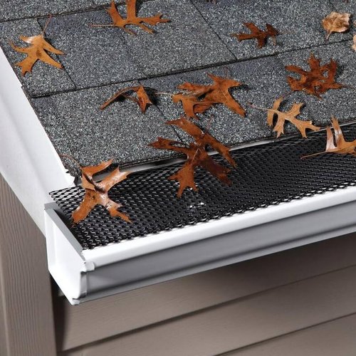 Lock-in 3 ft. Black Metal Mesh Gutter Guard for Gutter Splash Guard, Splash Block for Downspout Diverter or Splash Block, Fence Edging
