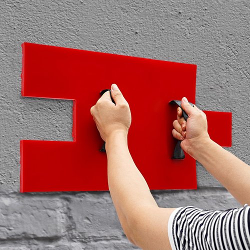 Concrete Stamps Mat, 22x12 in - Professional Grade Pu Concrete Texturing Skin, Concrete Stamp Stone Tile Texture Mat, DIY Slate floor Imprint Seamless for Walls, Ground Outdoor Decorative, Red