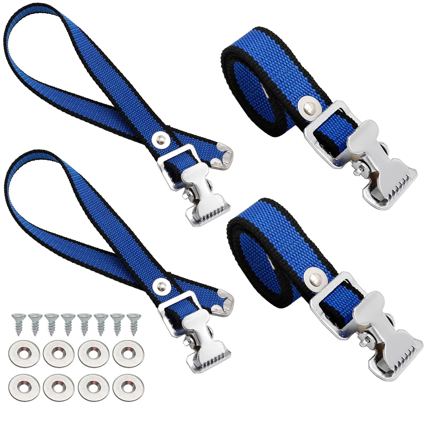 4PCS Drywall Stilts Straps, Adjustable Drywall Foot Band Straps Kit,Replacement Part for Stilts, 4 Shoe Straps + 8 Screws + 8 Spacers, Blue