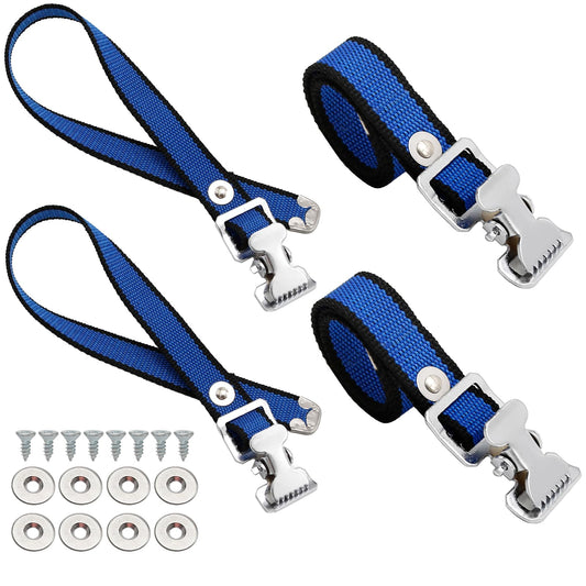 4PCS Drywall Stilts Straps, Adjustable Drywall Foot Band Straps Kit,Replacement Part for Stilts, 4 Shoe Straps + 8 Screws + 8 Spacers, Blue