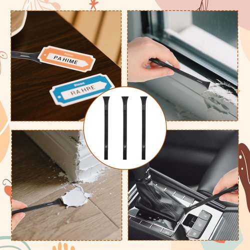 3 Pieces Small Plastic Scraper Tool for Tight Spaces, Multi-Purpose Label Scraper Non-Scratch Cleaning Tool Portable Car Crevice Cleaning Tools Multi-Use Painting Scrapers for Remove Stickerks