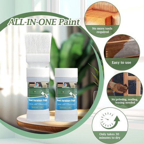 Furniture Paint Wood Paint for Cabinet Door All-In-One Refinishing Chalk Paint Table Dressers Coutertop(Liquorice Black)