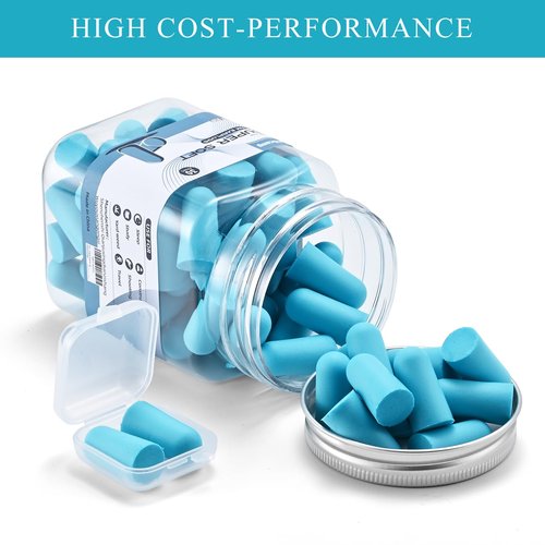 Lenicany 30Pair Soft Foam EarPlugs, 32dB Disposable Sound Blocking Noise Cancelling Ear Plugs for Sleeping/Concerts Loud Music/Shooting Guns/Work Construction, Hearing Safety Protection (Blue)