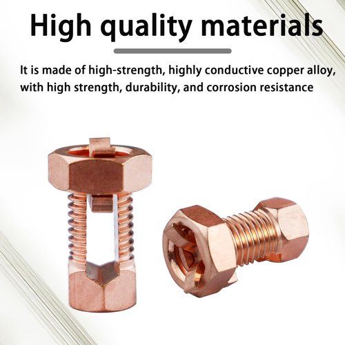 Bntyok 2PCS Split Bolt Wire Connector High Strength Copper Wire Grounding Clamps for Completing Ground Bonding to Bare Wires TJ-16