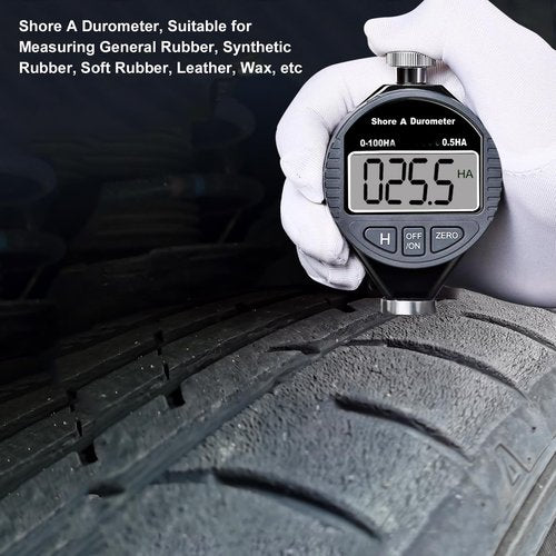 Uharbour Hardness Tester, Durometer Shore Type A 0-100HA, Digital Durometer 0.1HA Resolution, with Large LCD Display for Rubber, Plastic, Tire, Leather, Wax
