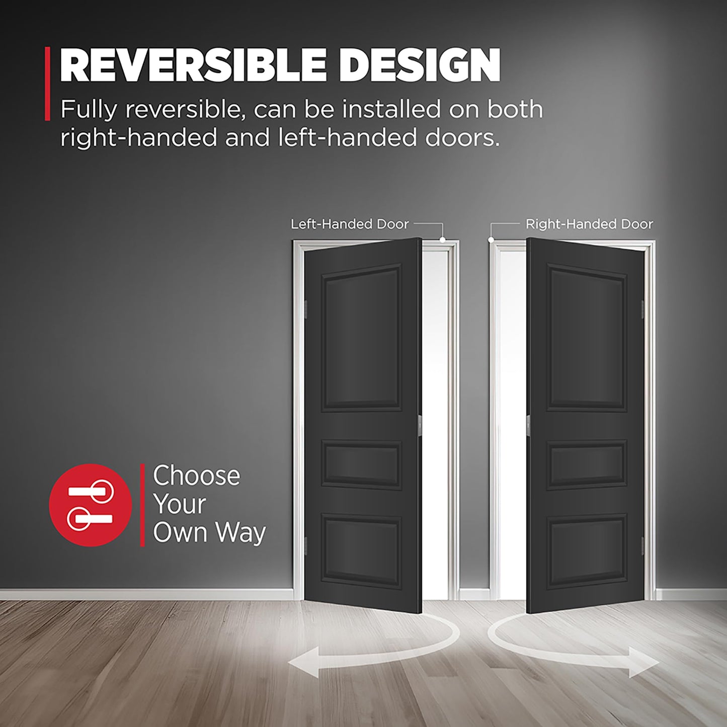 Kwikset Hancock Interior Privacy Door Knob with Lock, Door Handle For Bathroom and Bedroom, Matte Black Keyless Turn Lock Doorknob, with Microban Protection