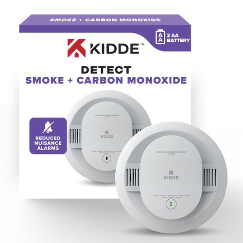 Kidde, 30CUDR, Smoke & Carbon Monoxide Detector, AA Battery Powered, LED Warning Light Indicators