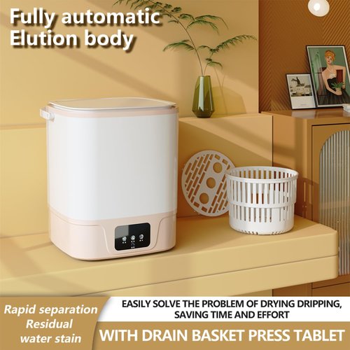 AHERO Mini Washing Machine - 10L Capacity, Automatic Water Inlet/Drain, Blue Light Stain Removal, 4 Modes for Underwear & Socks