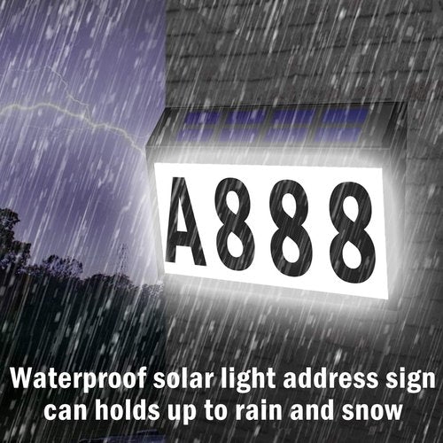 Solar House Numbers Light, T-SUNUS Lighted House Numbers Sign Plaque Address Numbers for Houses Waterproof LED Solar Powered Address Sign for Houses Mailbox Street Yard