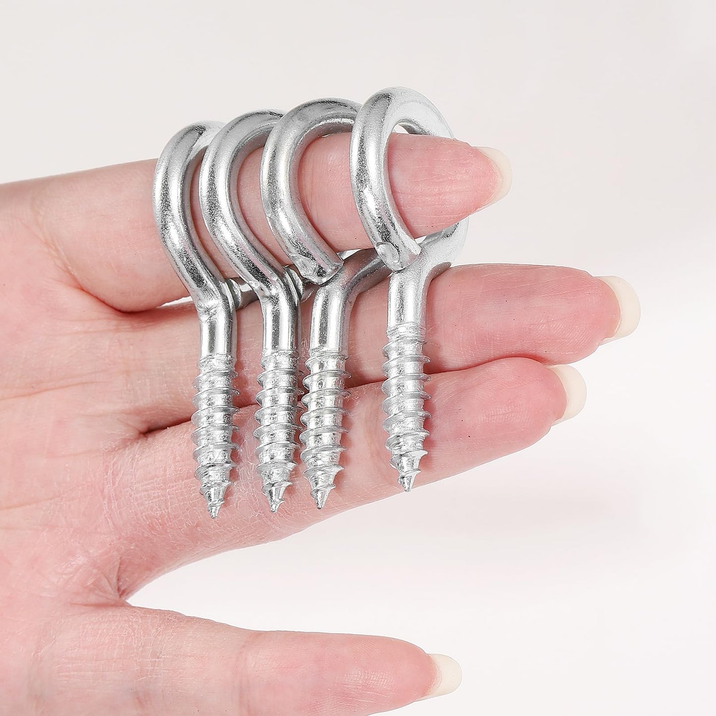 10 Pcs 2.2 Inches Eye Hooks,M6 Screw Eye Hooks,Heavy Duty Screw Eye Bolt,Load Bearing 200LB,Eye Bolt for Indoor & Outdoor Use