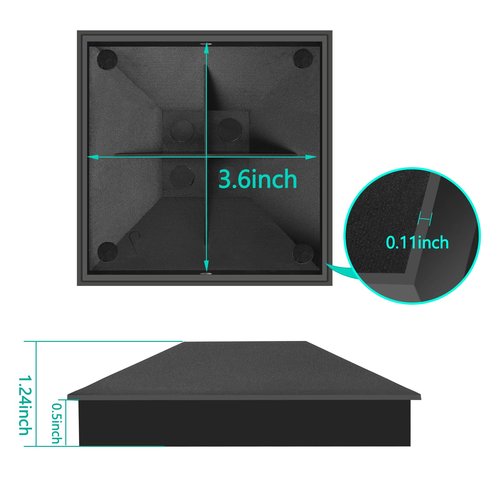 Eapele 4X4(3.5in x 3.5in) Wood Fence Post Caps, PP Plastic Water-Proof UV-Proof, Keep Post from Cracking and Rotting (24pcs, Black