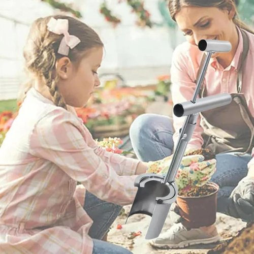 Stainless Bulb Planter Tool, Bulb Planter Tool for Garden, Flowers, Vegetables Fruit Trees, Easy to Use Seedling Transplanter for Digging Holes and Sowing Bulbs (1pc)