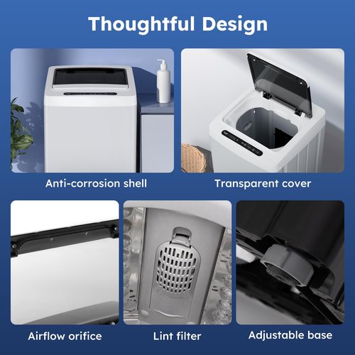 Compact Top-Load Washing Machine, Full-Automatic 1.5 Cu.ft Washer with LED Display & 8 Cycles for Apartment, Home, Dorm and RVs