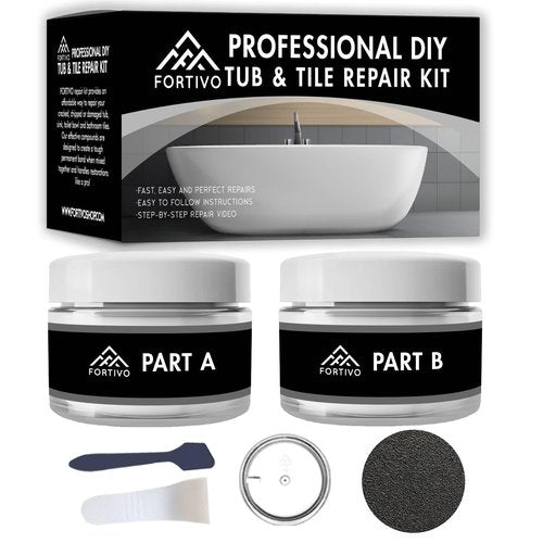 White Porcelain Repair Kit, Fiberglass Tub Repair for Sink, Shower, Countertop, and Tile - Acrylic Tub and Cracked Porcelain Sink Repair