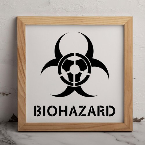 MAGJUCHE Biohazard Symbol Stencil 12 Inches, Reusable Biohazard Warning Stencil for Painting DIY Crafts Decor
