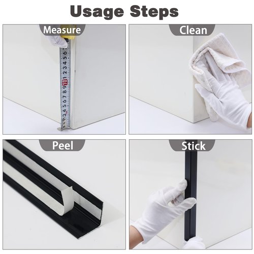 Coengwui Aluminum Corner Guards, Peel and Stick L-Shaped Molding Trim for Wall Table Door Frame Protection and Decoration (Matte Black, 3Pcs x 2.9ft x 0.8in)