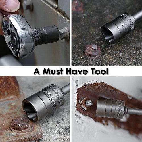 THINKWORK Bolt Extractor Kit, 32-Piece Nut Extractor Socket Set, 1/4" & 3/8" Drive Rounded Bolt Remover, Lug Nut Removal Tool for Damaged, Rusted, Rounded-Off, Stripped Fasteners