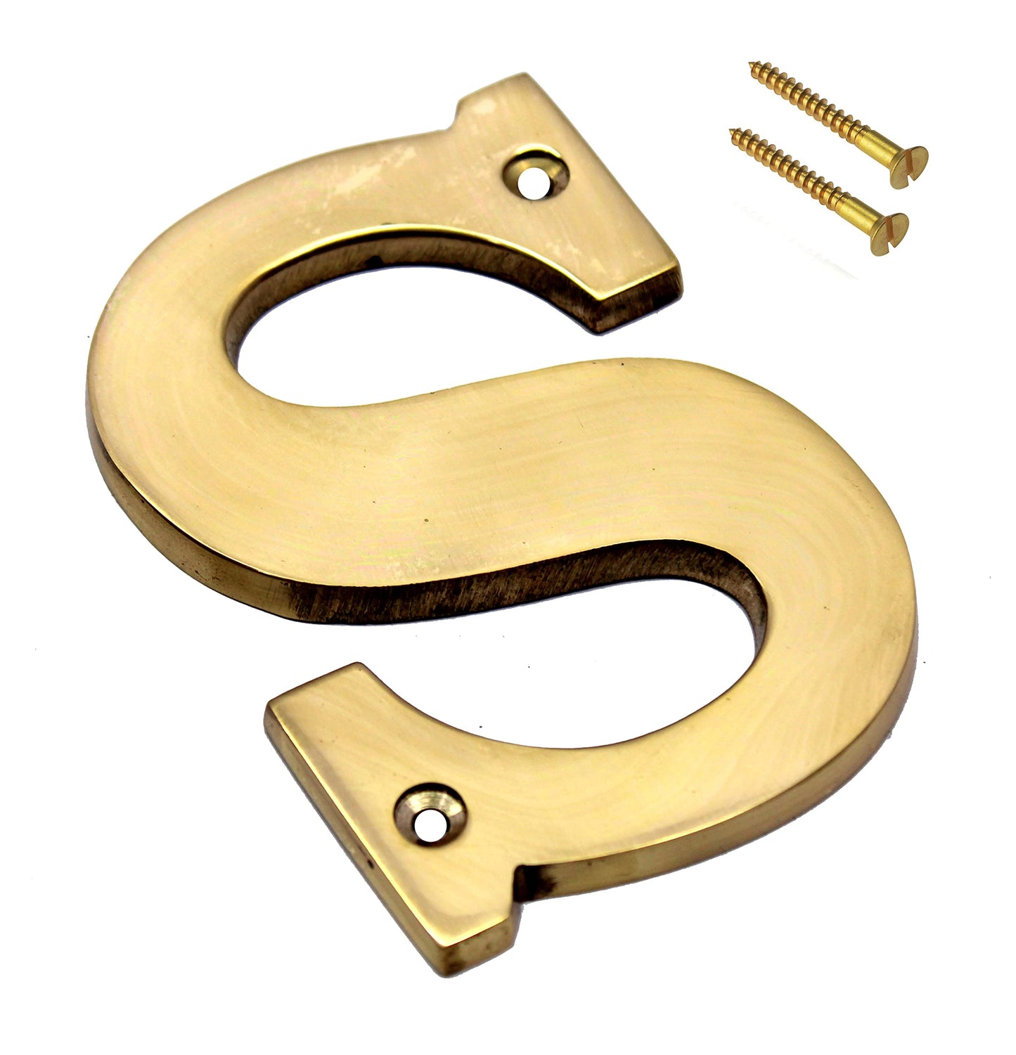 eSplanade Brass House Hotel Door Name Plaque - Golden - 4" Inches ('A' Alphabet - 4") ('S' Alphabet - 4")