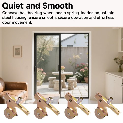 4-Pack Steel Sliding Screen Door Rollers Replacement,1" Height Adjustable Gliding Screen Door Wheels Replacement Kit for Patio & Garage Repairs, Replaces B701, B702, B814, 84-074