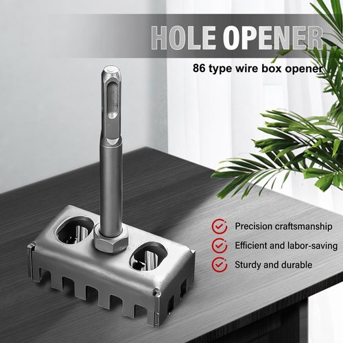 Square Hole Cutter for Electrical Box, Manganese Steel Rectangle Slot Cutter for Electric Hammer, Fast Wall Square Hole Puncher for Brick Concrete Cement Stone 2025 New (1 Pack)
