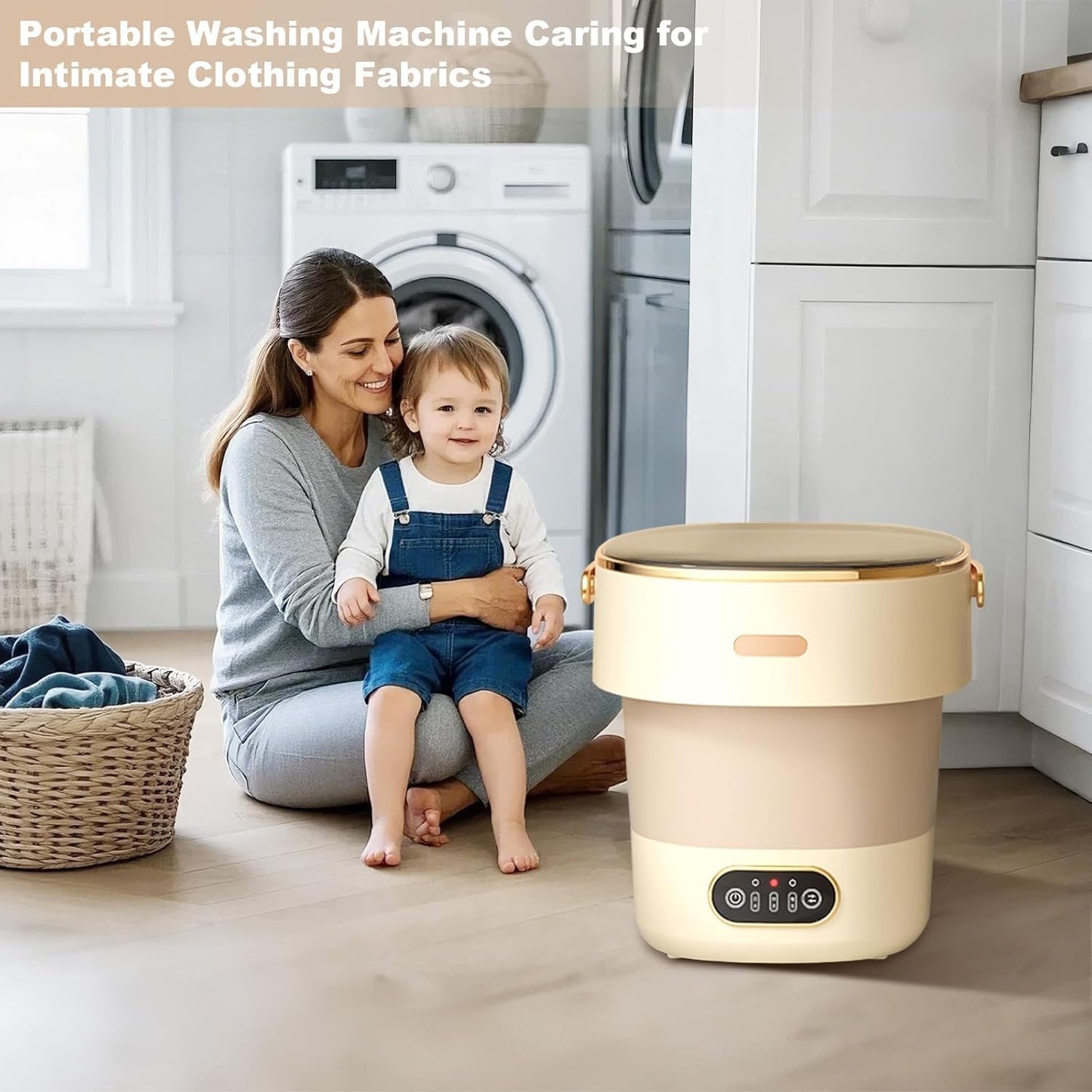 Mini Portable Washing Machine and Dryer, Mini Washer 13L, Portable Washing Machine, Fully Automatic 3 Cleaning Modes Collapsible Camping Washer for Dorm Travel