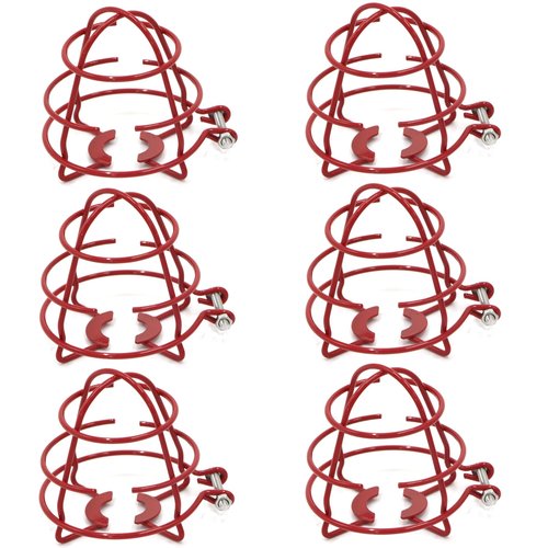 (6 Pack) 1/2" Fire Sprinkler Head Cage Guard Protector Fire Extinguishing System Sprinkler Bracket Red