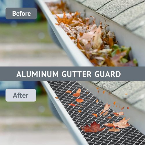 5inch X 100ft Flat Aluminum Gutter Protection Gutter, Covers Gutter Screen, DIY Aluminum Leaf Filter Rainwater, Gutter Guards, Used for Filter Roof Tree Branches and Leaves (Silver)