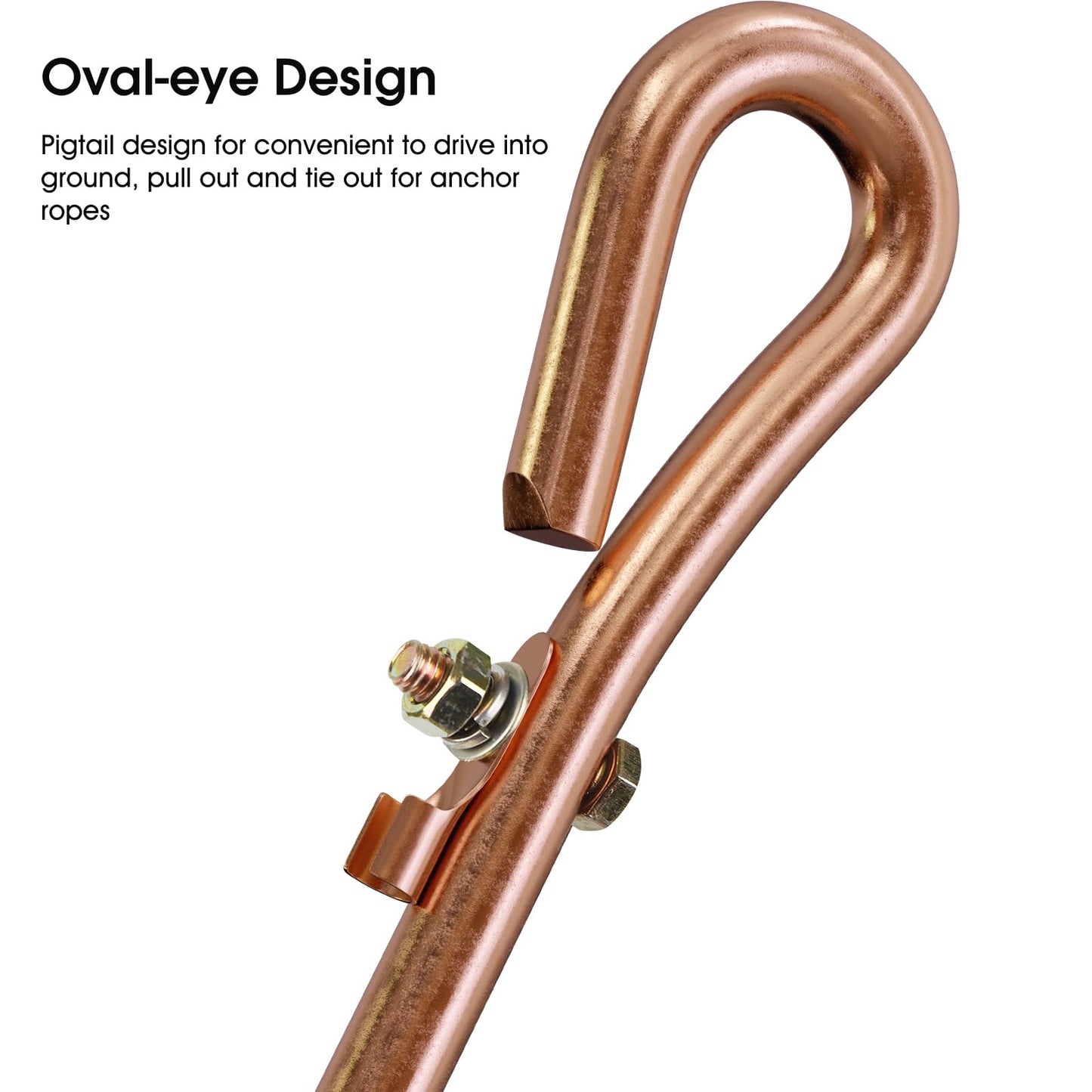 Portable Ground Rod - Copper Electrical Grounding Pin with Ground Wire Lug| Great for Electric Fences,Antennas,Satellite Dishes,Ground Post Pin,Tie Out Stake (Set of 1 Ground Pin)