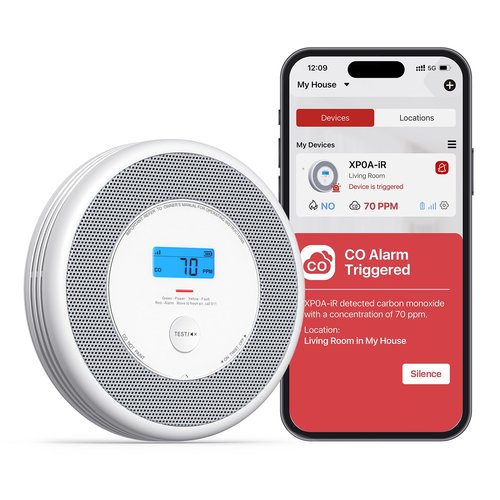 X-Sense Smart Smoke Detector and Carbon Monoxide Detector with Voice Location, Wi-Fi Smoke Detector Carbon Monoxide Detector Combo with Real-Time App Notifications, XP0A-iR, 1-Pack