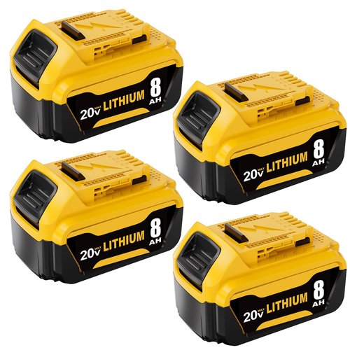 ULATI 4Packs 8.0Ah Replacement for Dewalt 20V Max Battery Compatible with Dewalt 20 Volt XR Max Lithium-ion Battery DCB200 DCB205 DCB206 DCB207 DCB204 DCB201 Series Power Tools (Yellow)