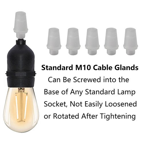 Runseaway 50 Pairs Plastic Pendant Lighting Strain Reliefs, Lamp Light Fixture Replacement, Cable Glands Cord Grips for Wiring, Ceiling Lighting(Transparent)