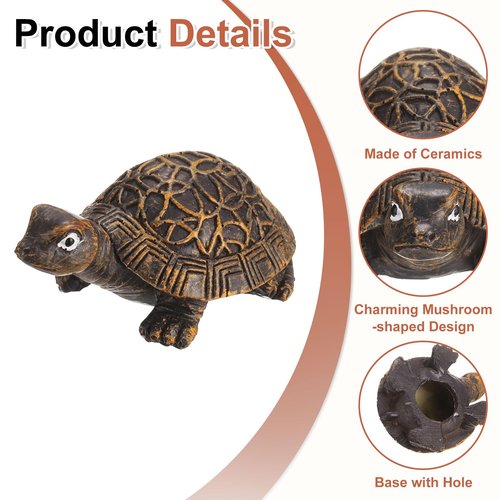 uxcell 2 Pcs Ceramic Toilet Bolt Covers, Turtle Toilet Bolt Cap Decorative for Bottom of Toilet, Fun Cute Turtle Resin Toilet Screw Cover Caps for Decor Bathroom, Light Brown
