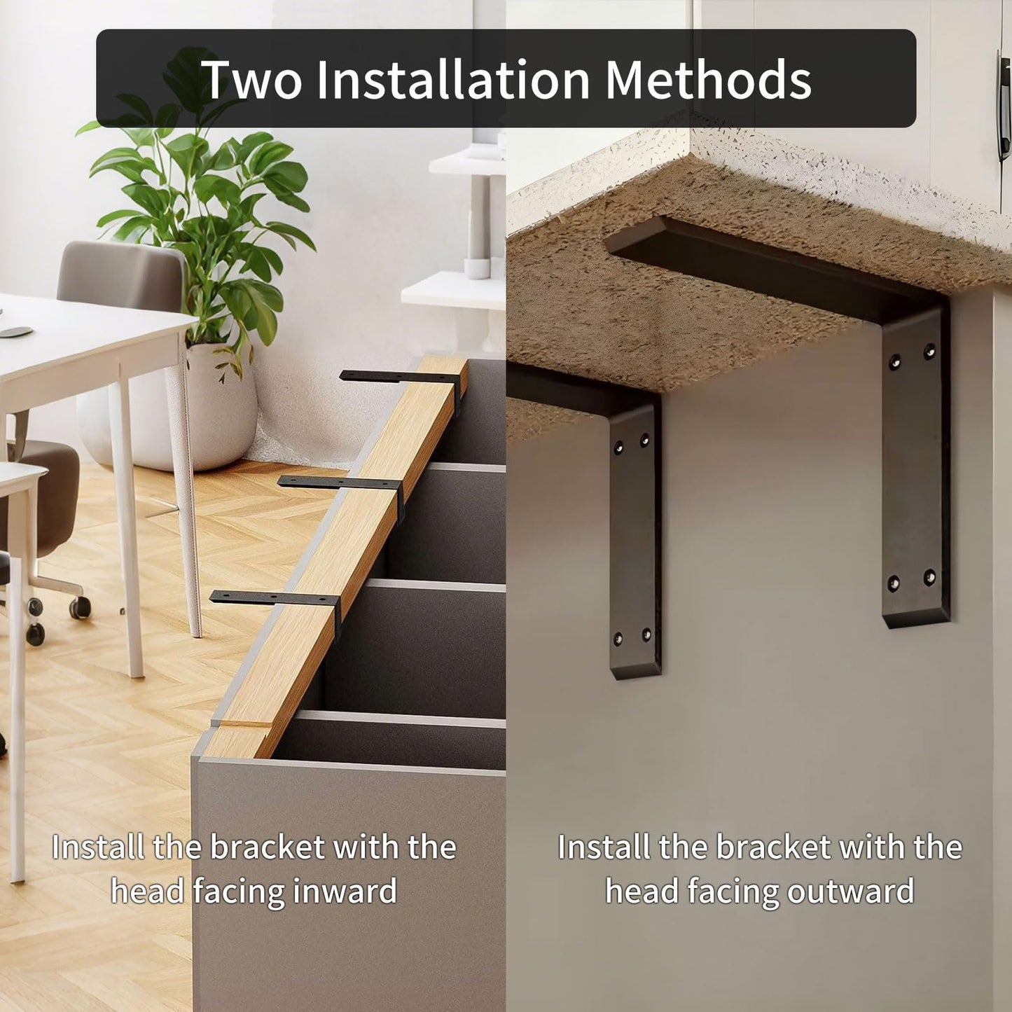 Countertop L Brackets 20 Inch Heavy Duty Granite Countertop Bracket 0.4 Inch Thick 20"x8"x2.5" Hidden Countertop Support Brackets for Quartz/Granite/Wood/Concrete/Laminate Countertops (3pack)