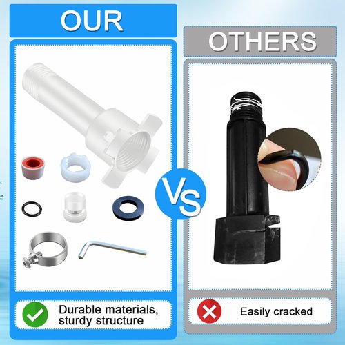 GVRGO Universal 4-in-1 Tub Spout Diverter Repair Kit with Slip Fit Adapter for 1/2'' & 3/4'' IPS, Copper Pipes, and All Threaded Connections – Leak-Proof Bathtub Faucet Replacement Kit