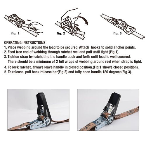 XSTRAP STANDARD Ratchet Tie Down Straps - 8PK - 1'' x 10 ft - 900 LB Break Strength Cargo Straps for Moving Appliances, Lawn Equipment, Motorcycle (Camouflage2)
