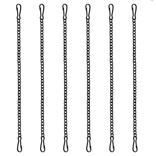6 Pcs 20 Inch Stained Glass Window Hanging Chain - Black Window Art Decor, Patio Garden Outdoor Decorative Glass Panels