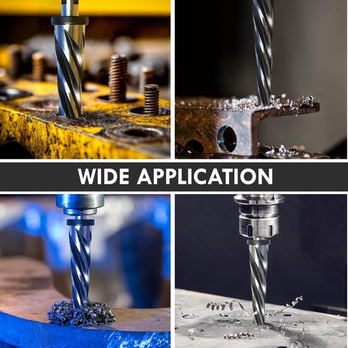MACXCOIP 3/4" Bridge Construction Reamer, M2 HSS Taper Chucking Reamer Drill Bit with 5-Spiral Flutes Design for Steel, Alloy, Aluminum, Wood and Plastic
