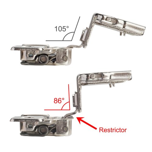 STIANC 10 Pack 86 Degree Angle Restrictor/Restriction Clip for Soft Close Hinges, Kitchen Cabinet Door Restraints